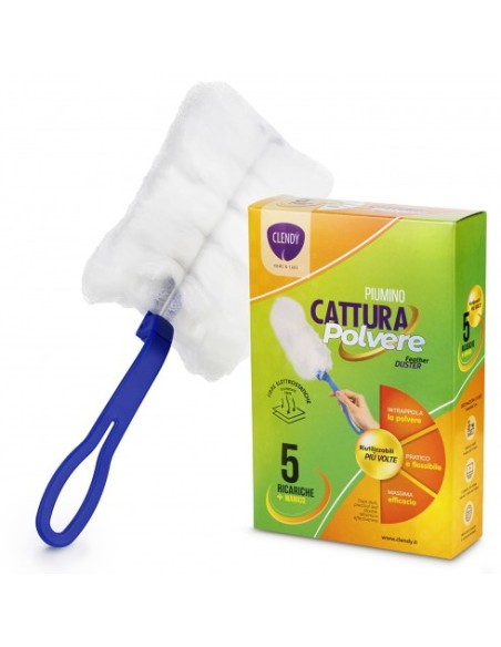 Clendy Piumino Catturapolvere - Manico Con 5 Ricambi Profumati